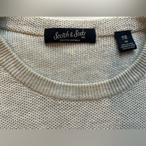 Scotch & Soda LIGHT GREY Textured Crewneck Sweater Pull Over Size M - Picture 7 of 11